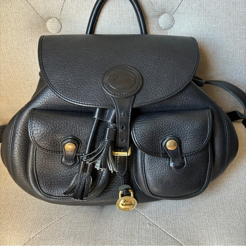 Dooney and Bourke vintage mini Black Leather Backpack